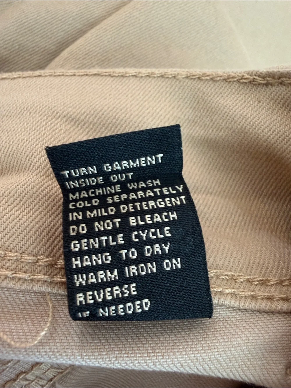 DG2  Tan Straight-Leg Jeans with Frayed Side Trim